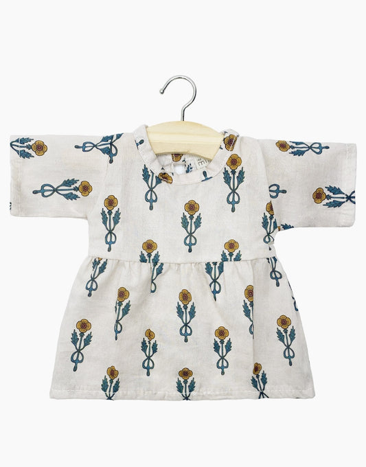 Minikane: Doll clothes dress with long sleeves "Nordic Flowers" | Gordis (34cm)