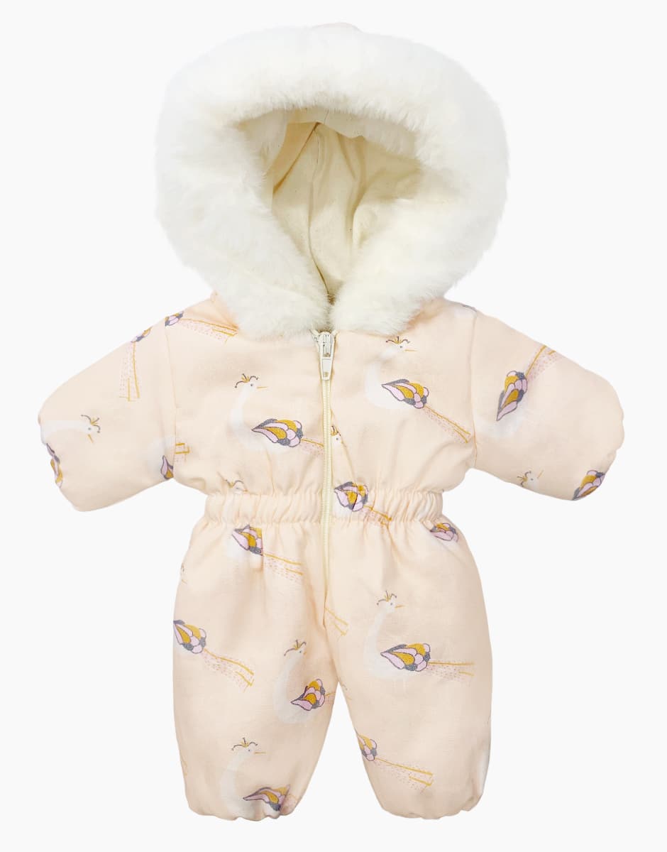 Minikane : Vêtements de poupée, combinaison de ski en coton « Gigi Peacocks roses » | Gordis 34 cm