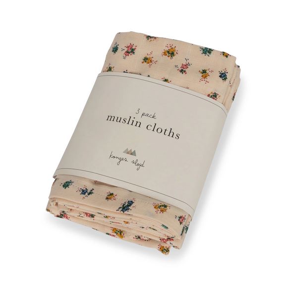 Konges Sløjd : Serviettes "Bloomie Blush" | Lot de 3 | 65 x 65 cm