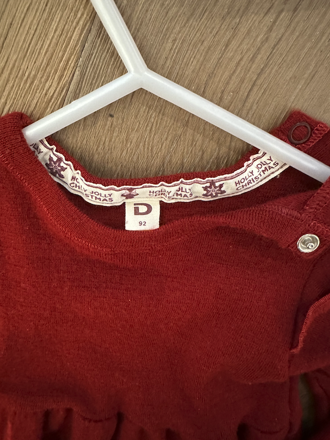 Dilling Langarmkleid "Red Lady" aus 100 % Merinowolle | Gr. 92