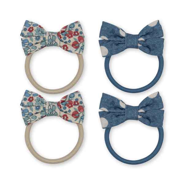 Konges Sløjd : Lot de 4 élastiques à cheveux pour enfants "Bibi Blue"