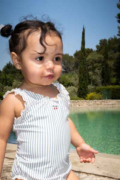 Konges Sløjd : Maillot de bain Colette "Rayures bleues"