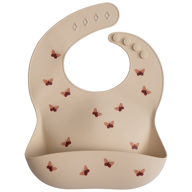Mushie : Bavoir en silicone "Papillons"
