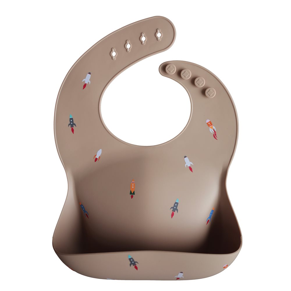 Mushie : Bavoir en silicone "Rocket"