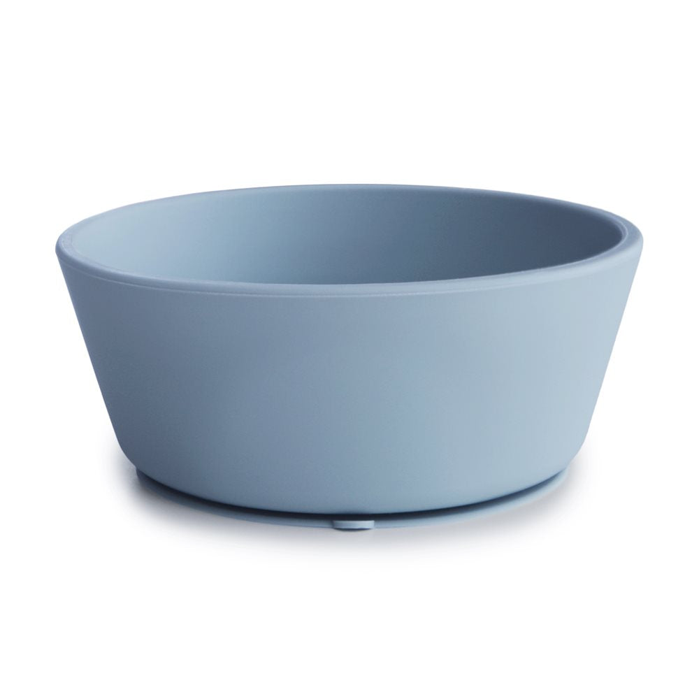 Mushie : Bol en silicone "Bleu poudré" avec ventouse