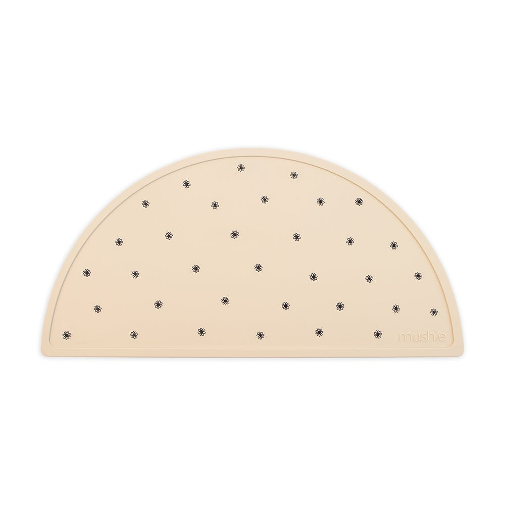 Mushie : Set de table en silicone "Black Daisy"