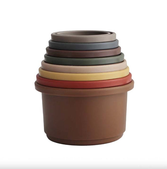 Mushie: Stacking tower cups "Retro" 8-piece