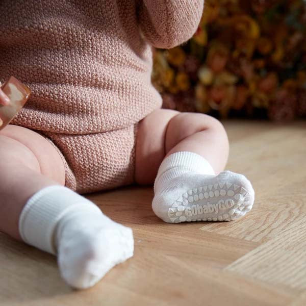 GoBabyGo: Rutschfeste Socken Bambus "Off White"