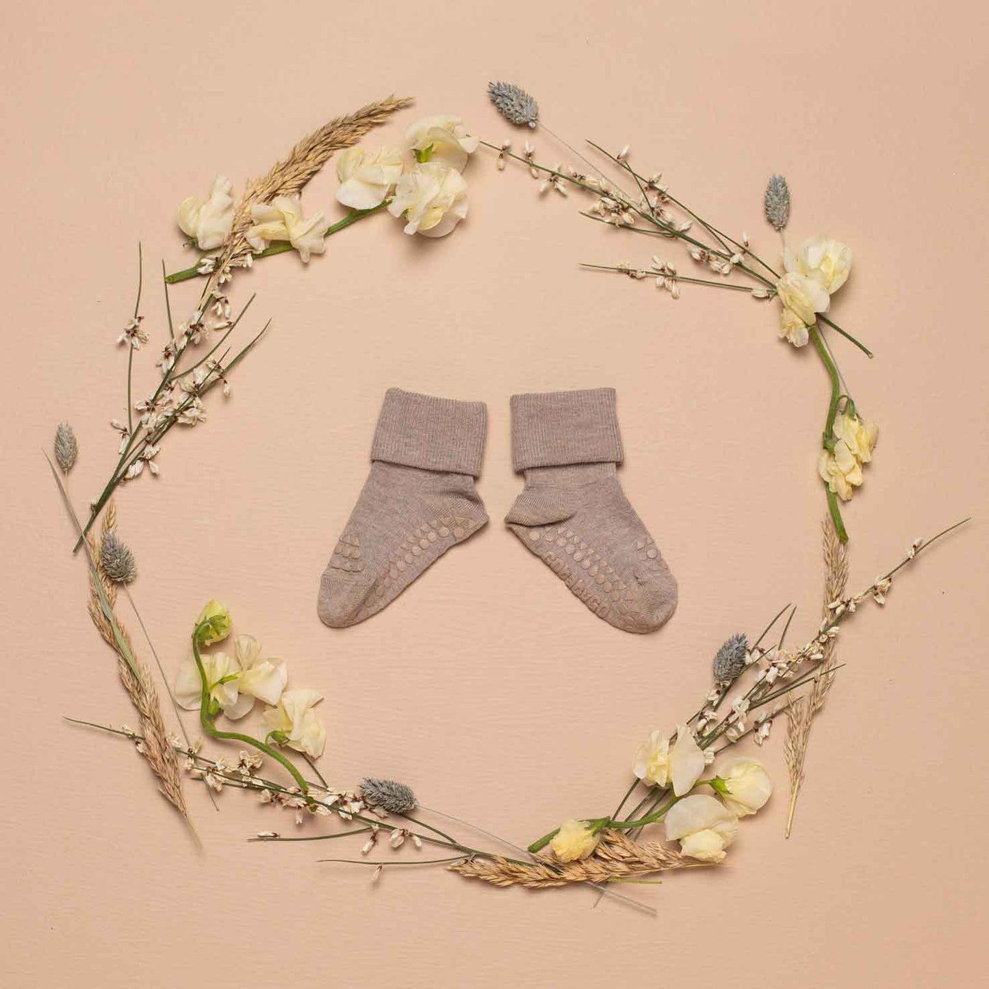 GoBabyGo: Rutschfeste Socken Bambus "Sand"