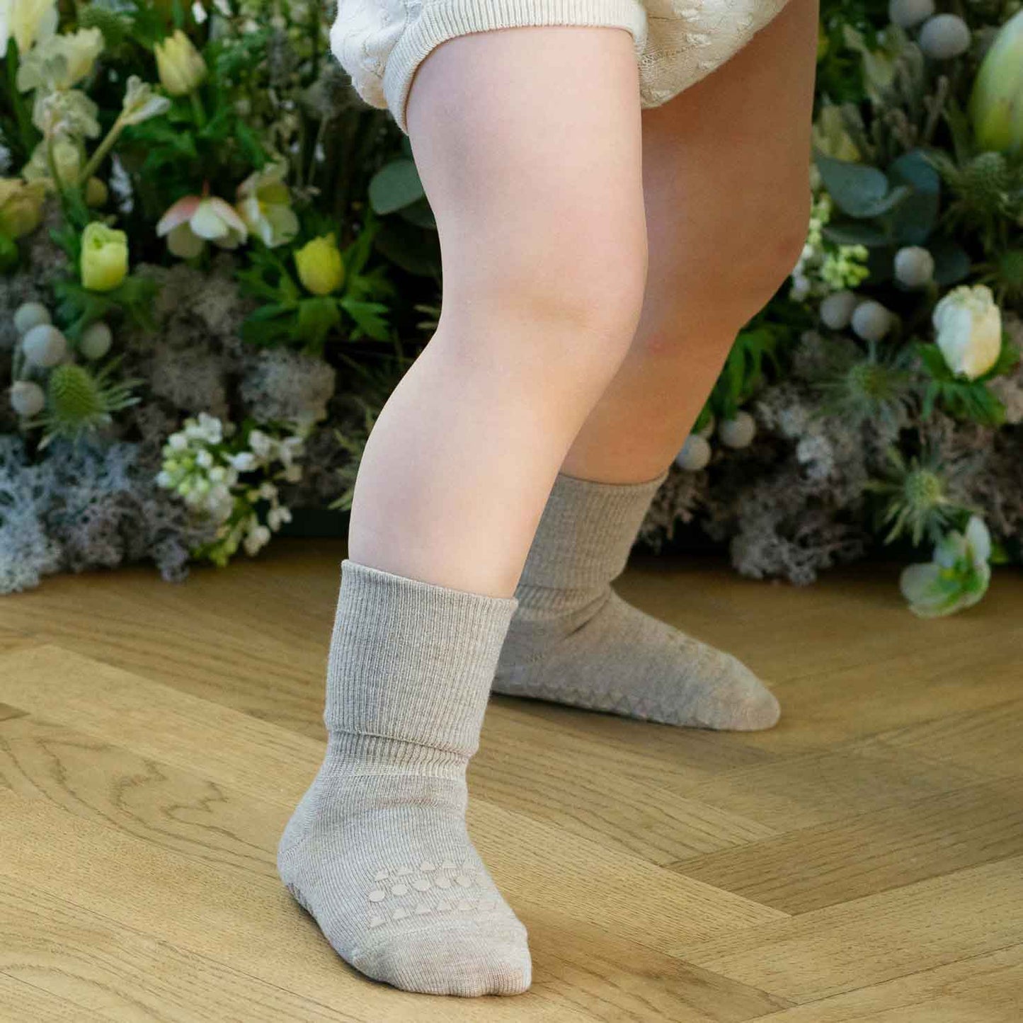 GoBabyGo: Rutschfeste Socken Bambus "Sand"