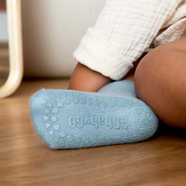 GoBabyGo : Chaussettes antidérapantes "Dusty Blue"