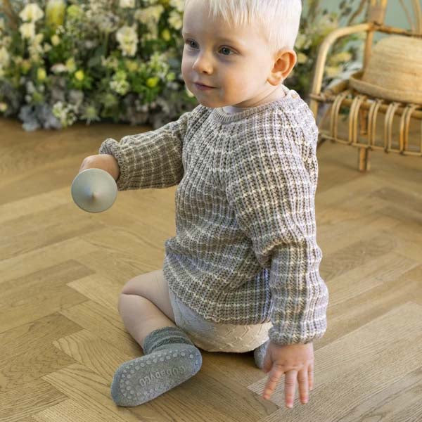 GoBabyGo: Rutschfeste Socken "Grey Melange"