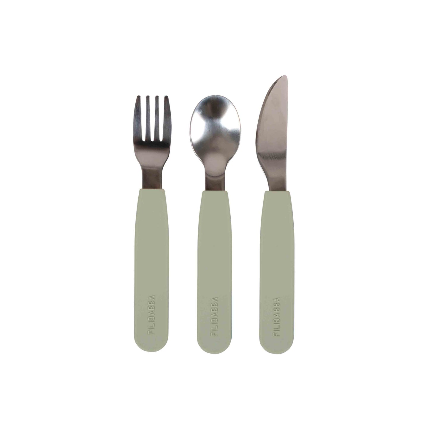 Filibabba : Set de couverts en silicone "Vert"