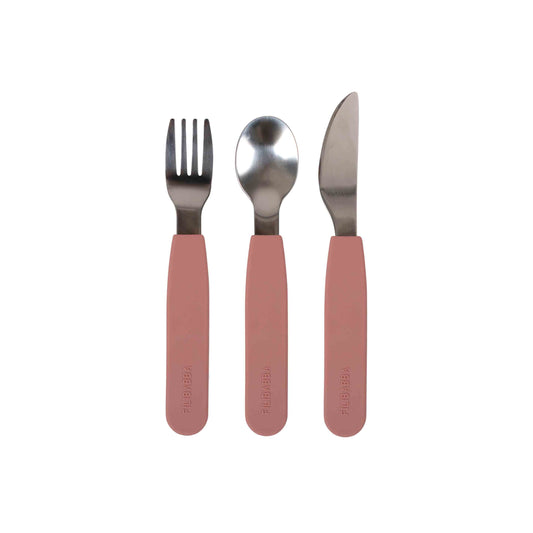 Filibabba: Silicone cutlery set "Rose"