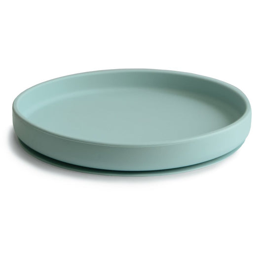 Mushie: Silicone plate classic "Cambridge Blue" with suction cup