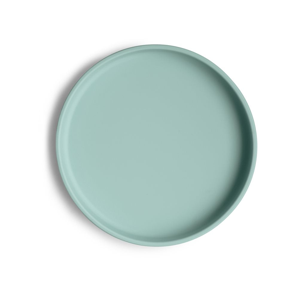Mushie: Silikon Teller klassisch "Cambridge Blue" mit Saugnapf