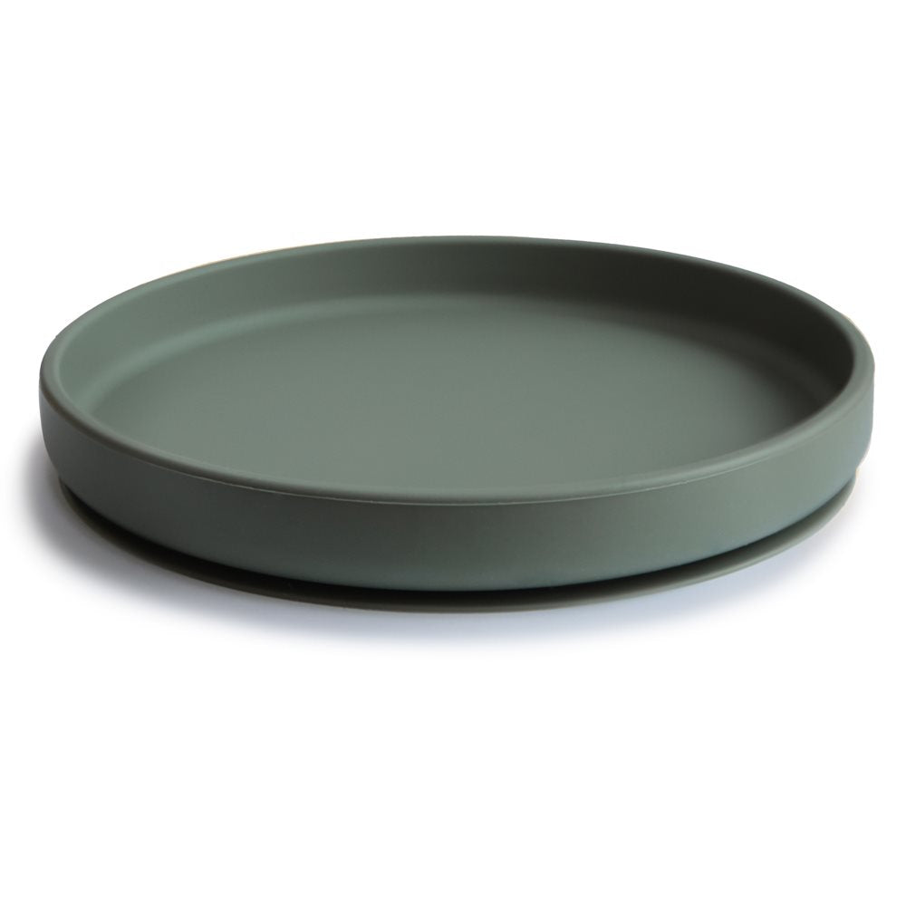 Mushie : Assiette en silicone classique "Dried Thyme" avec ventouse.