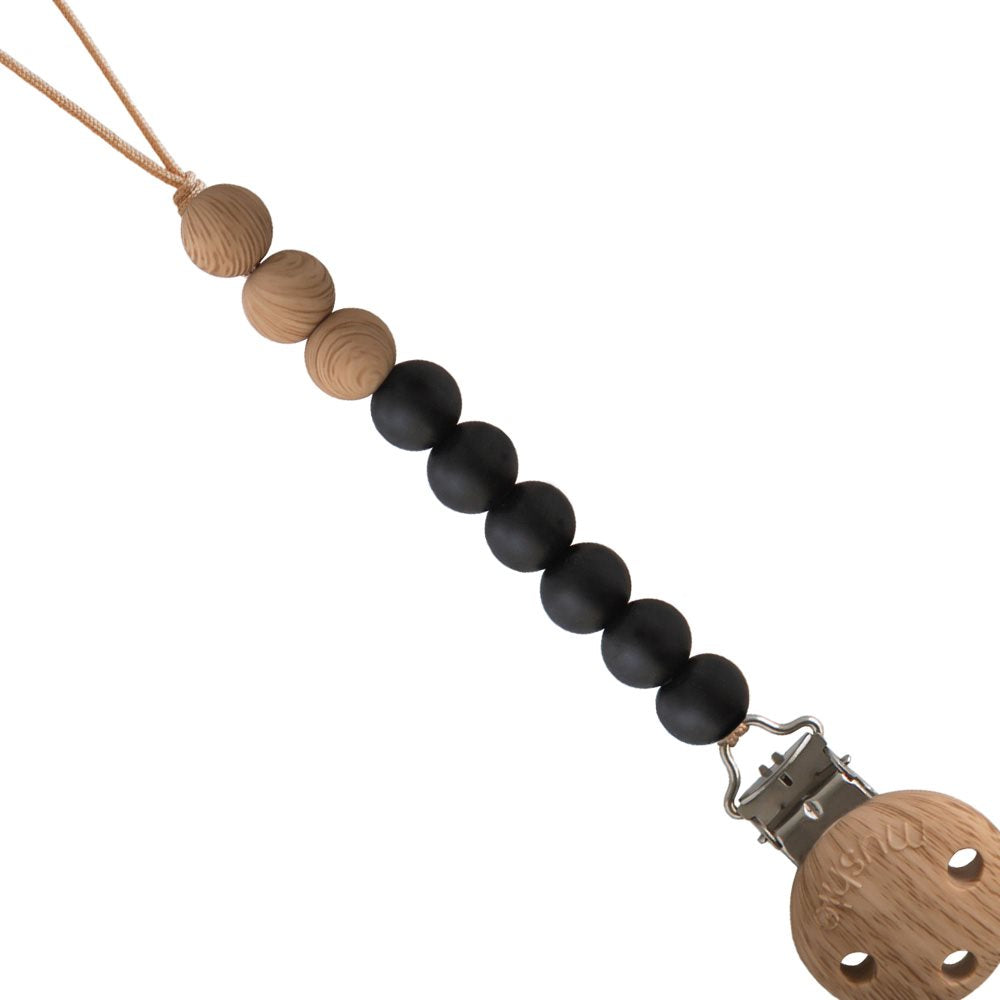 Mushie : Attache-tétine "Eva Black"