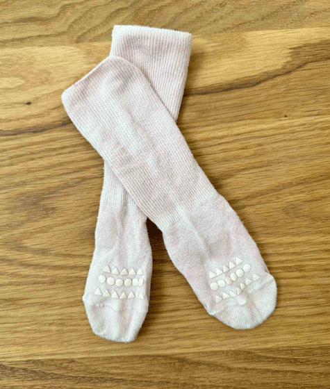 Chaussettes GoBabyGo "antidérapantes" en bambou | 12-18 mois | Rose clair