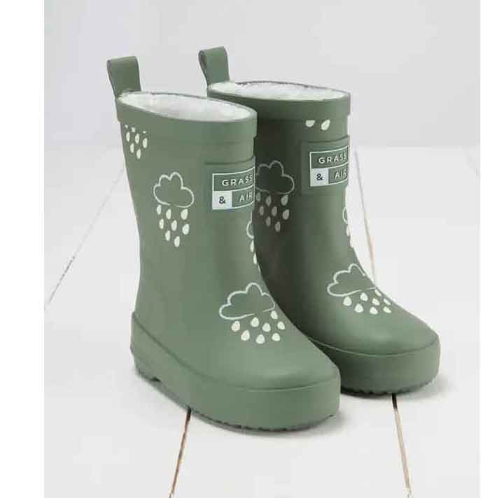 Grass and Air : Bottes en caoutchouc d'hiver "Changement de couleur magique" Vert kaki