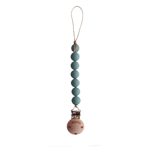 Mushie: Pacifier band "Halo Cadet Blue"