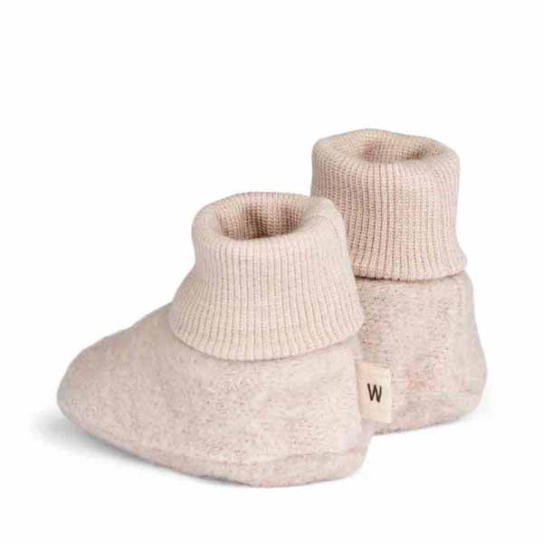 Wheat : Chaussons en polaire de laine pour bébé | Lilas pâle