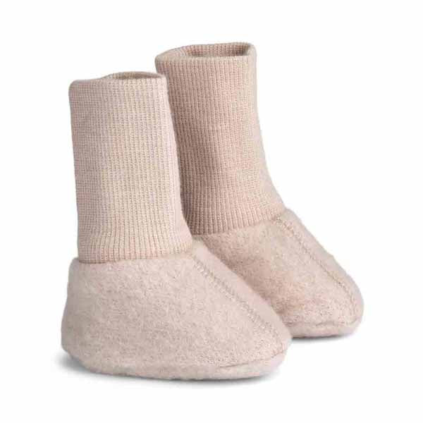 Wheat : Chaussons en polaire de laine pour bébé | Lilas pâle