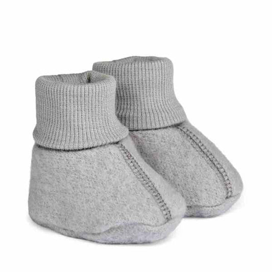 Wheat: Wool Fleece Baby Booties | Winter Sky