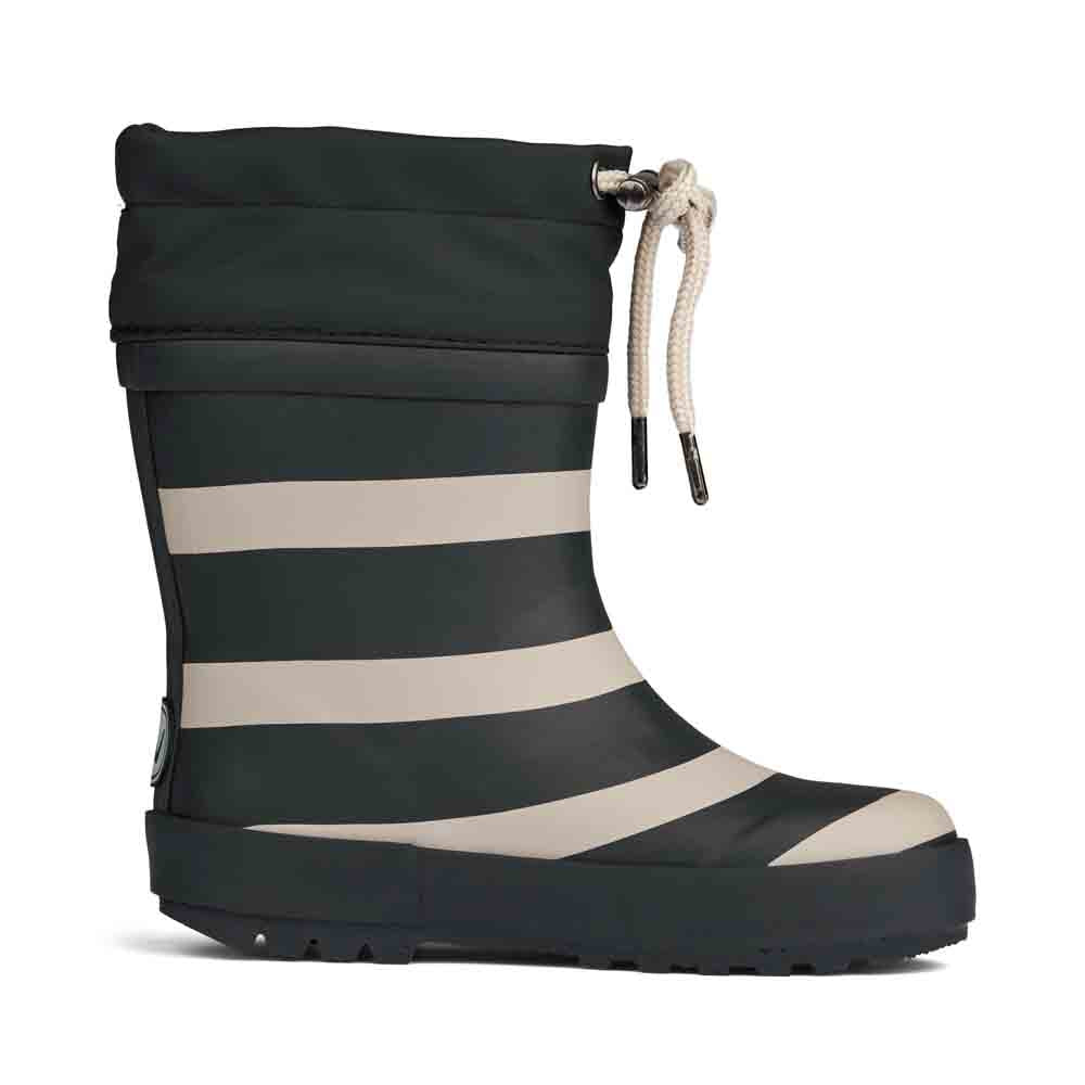 Wheat : Bottes en caoutchouc thermiques "Stripe" noires