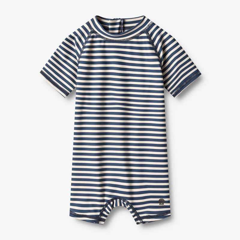 Wheat : Maillot de bain une pièce anti-UV modèle "Indigo Stripe"