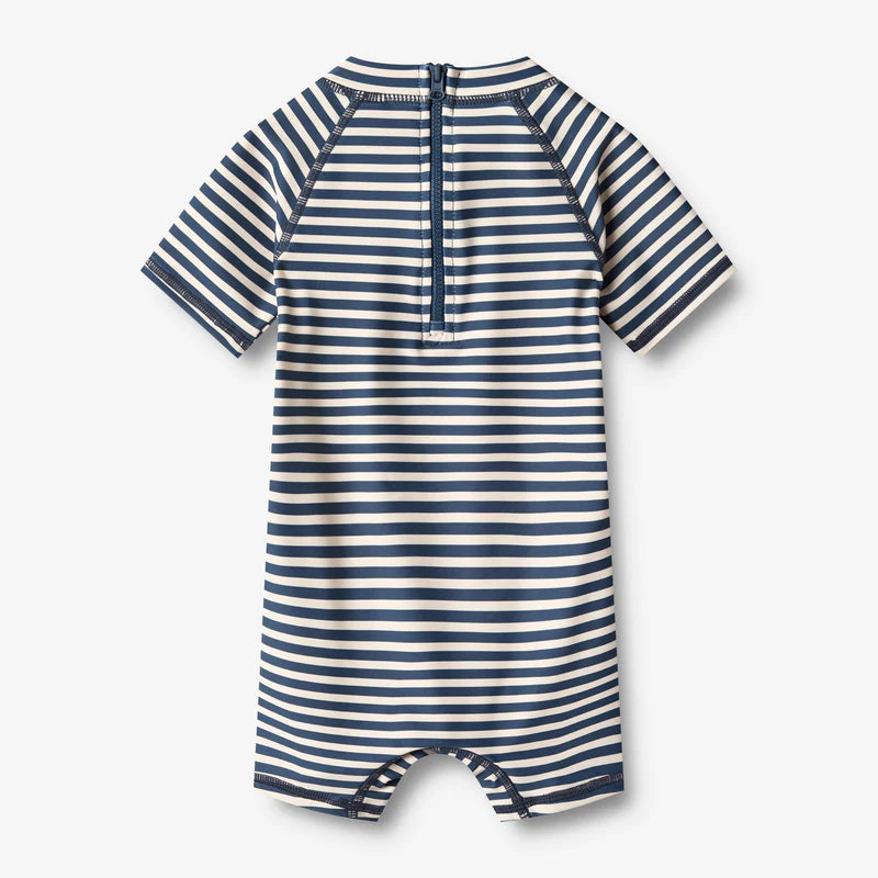 Wheat : Maillot de bain une pièce anti-UV modèle "Indigo Stripe"