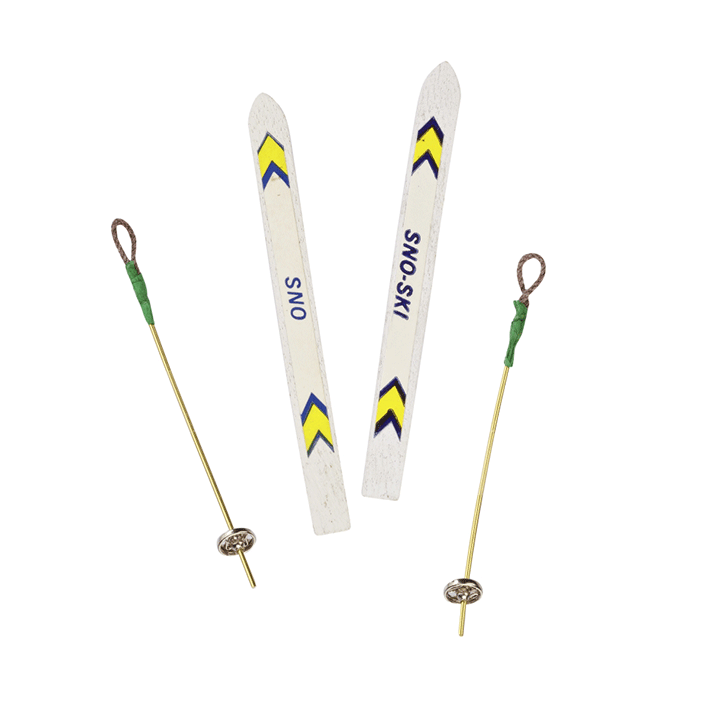 Lutin : Skis avec deux bâtons