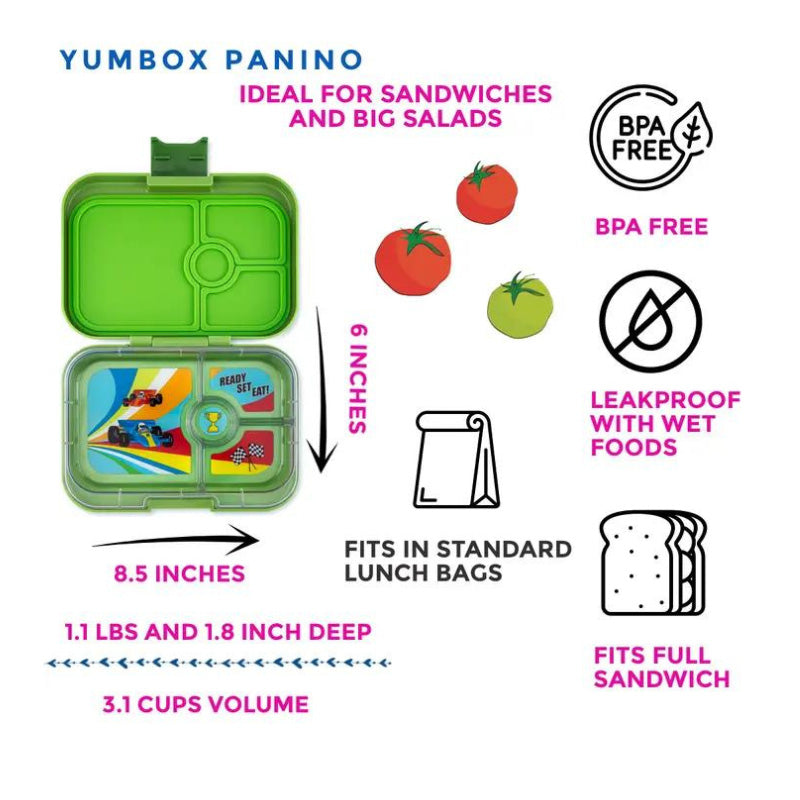 Yumbox : Boîte à goûter | Panino Matcha Green | 4 compartiments