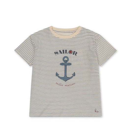 Konges Sløjd: T-Shirt "Stripe Blue" | Famo Tee Gots