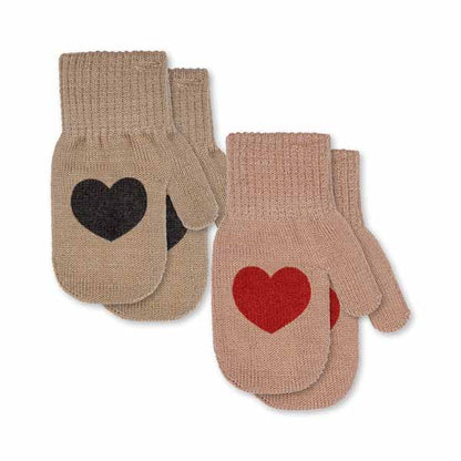 Konges Sløjd: Handschuhe 2er-Pack "Christmas Hearts"