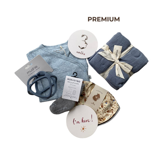 Geburtsgeschenk-Set "Premium" Blau  |  6-teilig