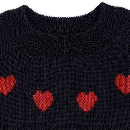 Konges Sløjd: Merino-Pullover "Heart Stripe"