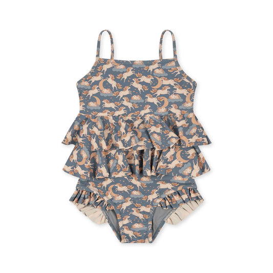 Konges Sløjd: Swimsuit Manuca Frill "Unicorn Blue"