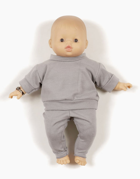 Minikane: Puppenkleidung Kurzarm-Pullover & Hose "Set Liam" | Babies 28 cm | Grau