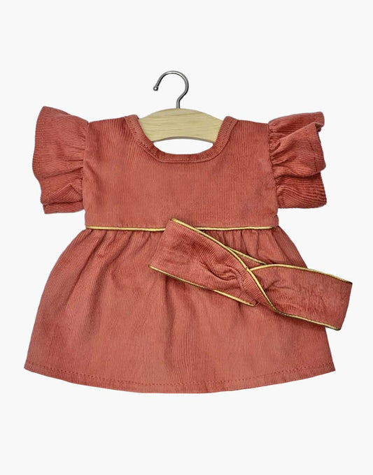 Minikane: Puppenkleidung Kleid mit Stirnband "Daisy" | Gordis (34cm) | Braunrot