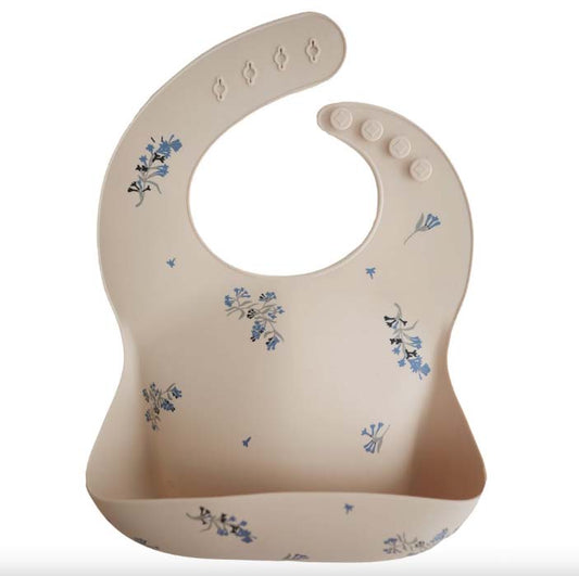 Mushie: Silicone Bib "Lilac Flowers"