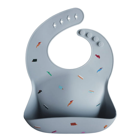 Mushie: Silicone Bib "Retro Cars"